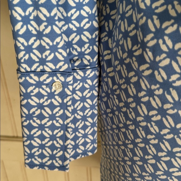 J. McLaughlin NWT Cagney Pullover Blue and White Geometric Long Sleeve Dress - Picture 6 of 13